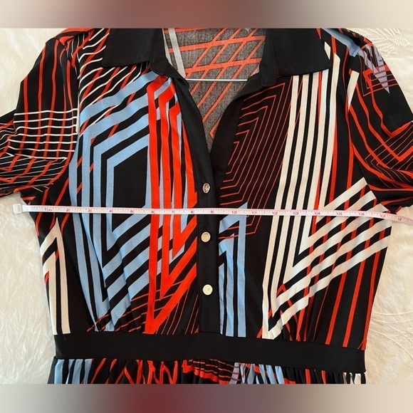Grifflin Paris Geometric Print Vintage Dress Y2K Size M - Picture 6 of 9